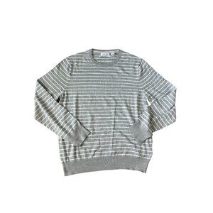 CALVIN KLEIN Mens Gray Striped Long Sleeve Sweater Sz M NEW